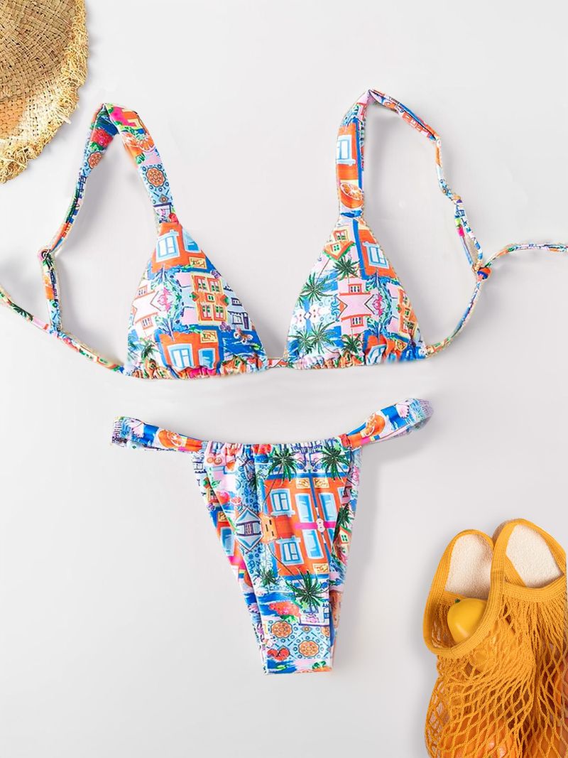 Damenbekleidung Neue Mode Print Badeanzug Seaside Sexy Split Badeanzug Bikini Bikini Frauen_voghion.com
