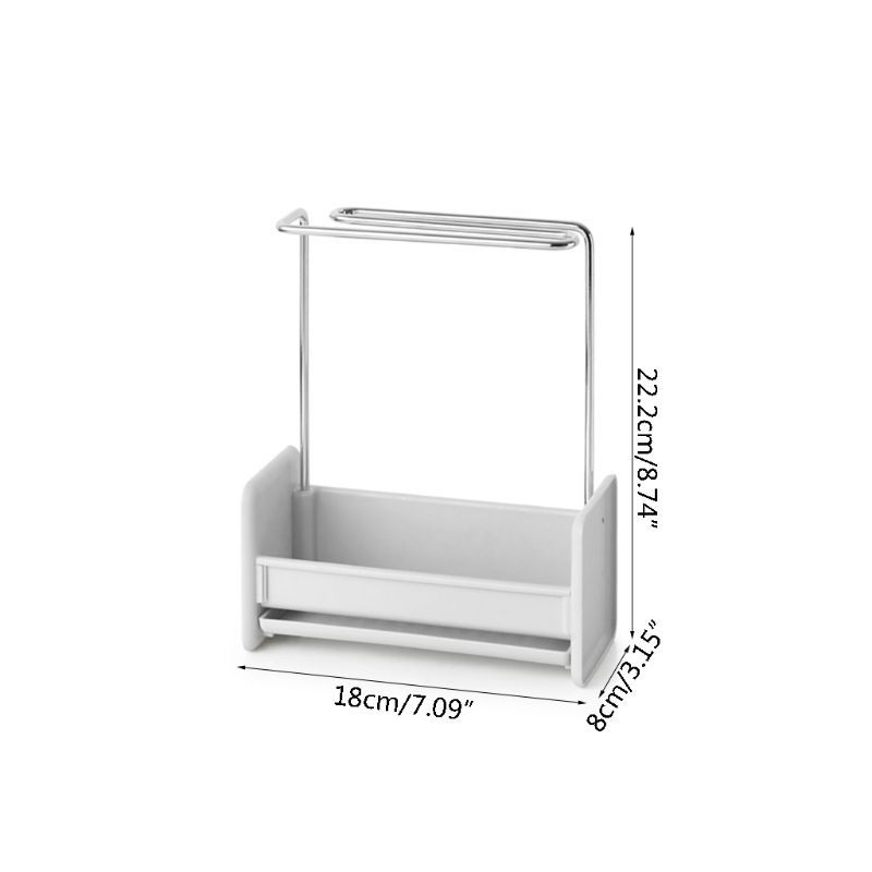 Kichen Schwammhalter Spullbehälter Botzbürsch Seefenorganisator Rack mat Oflafschaal Läppchen Geschirrtuch Handduch Hängregal ofnehmbar_voghion.com