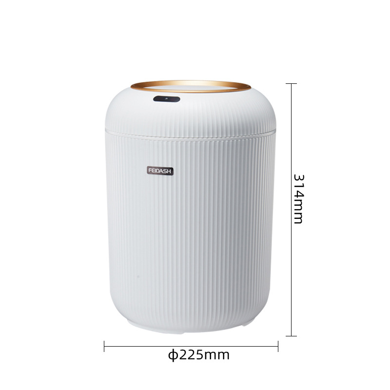 Smart Induction Fashion High Value Light Luxury Trash Can Lantern Style Striped With Lid Home Living Room Bedroom Trash Can_voghion.com