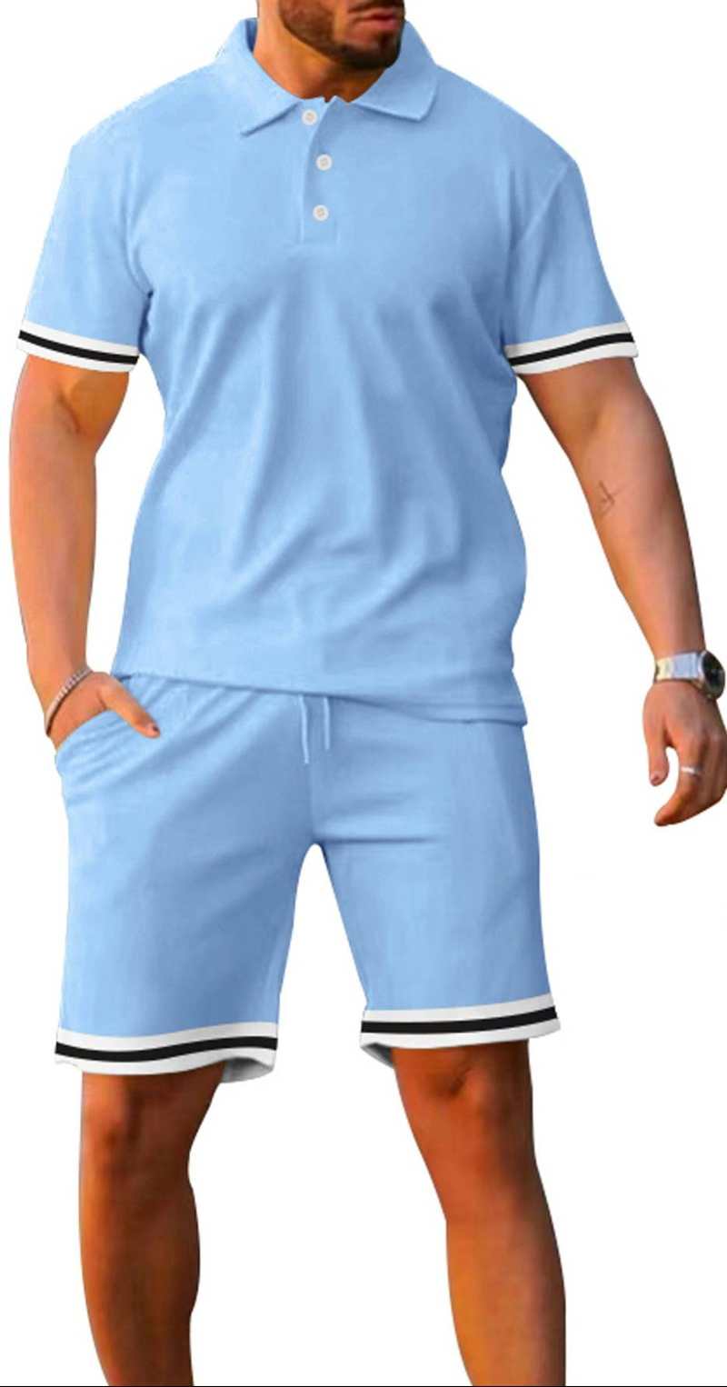 Vêtements d'été pour hommes, short à manches courtes et cordon de serrage, deux pièces de sport_voghion.com