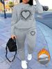 Solid Color Hoodie Set With Threaded Bottom For Men's And Women's Casual Sportswear, Sweatpants And Sweatpants Set_voghion.com