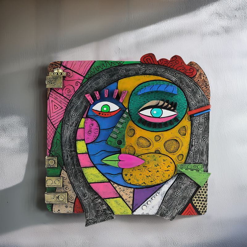 New Picasso Style Art Abstract Colorful Face Wall Hanging Painting For Living Room Entrance Bedroom Decoration_voghion.com