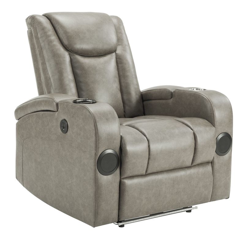 Recliner Sofa With Power Recline, Adjustable Split Back, USB Charging, Bluetooth Speakers & LED LightingRecliner Sofa With Power Recline, Adjustable Split Back, USB Charging, Bluetooth Speakers & LED_voghion.com