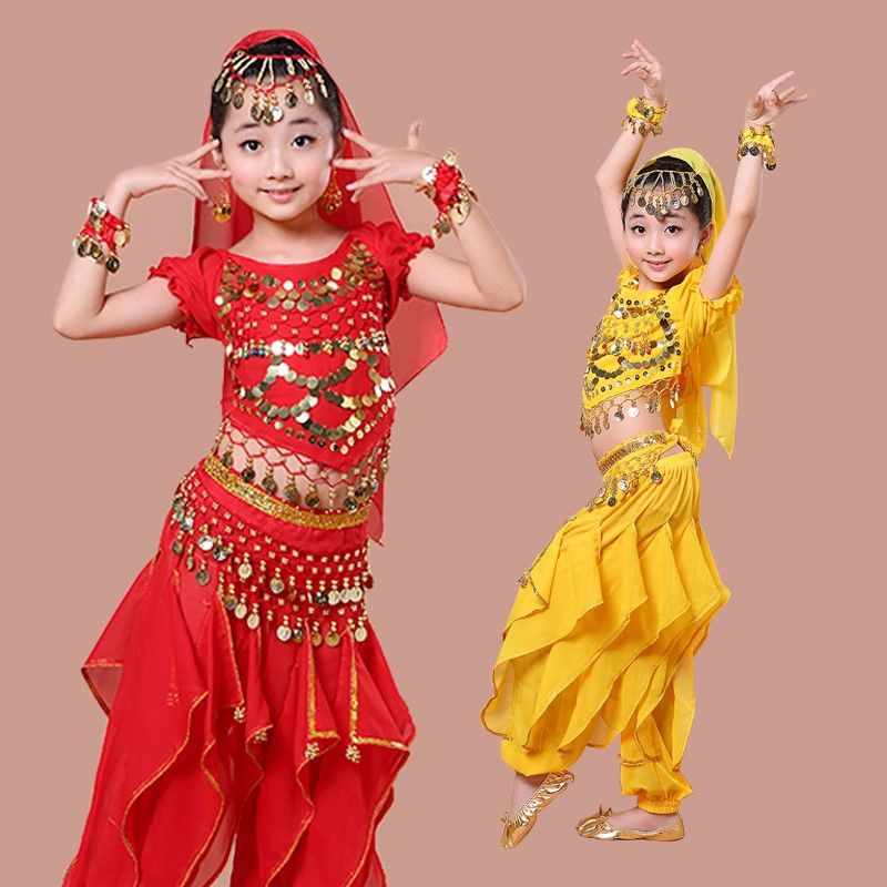 Belly for Day Children's Dance Xinjiang Kindergarten Indian Girl Performance Clothing_voghion.com
