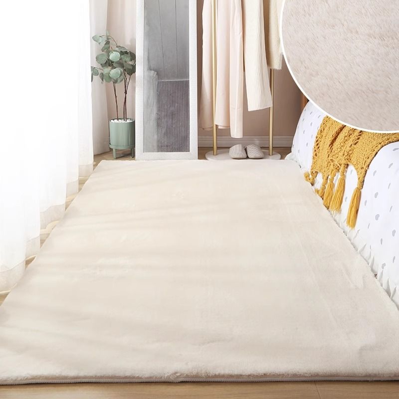 Ultra-Plush Faux Rabbit Fur Rug – Winter Soft Floor Mat For Bedroom & Living Room – Thick Fluffy Machine Washable Blanket_voghion.com