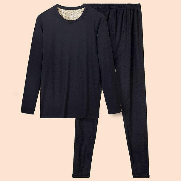 Black-Gold Graphene Thermal Underwear Set (Slim-Fit Base Layer, Far-Infrared Heat Tech, Dual-Layer Construction For Men & Women)_voghion.com