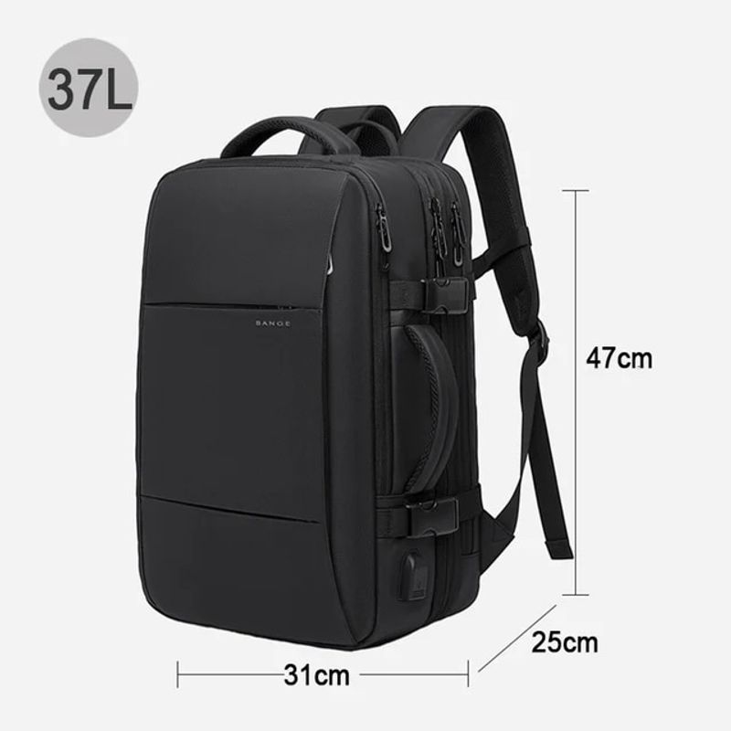 BANGE Reisrugzak Heren Zakelijke rugzak School Uitbreidbare USB-tas Grote capaciteit 17,3 Laptop Waterdichte mode-rugzak_voghion.com