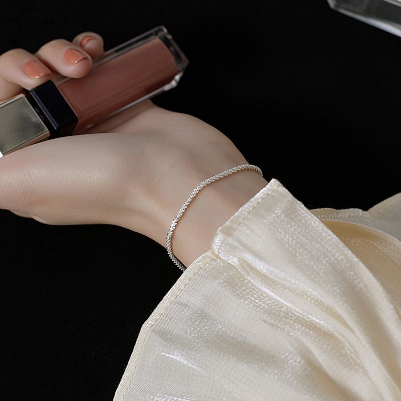 Bracciale in argento sterling con cielo stellato per donna, stile coreano semplice per studenti, stile foresta, design minimalista di nicchia, personalità_voghion.com