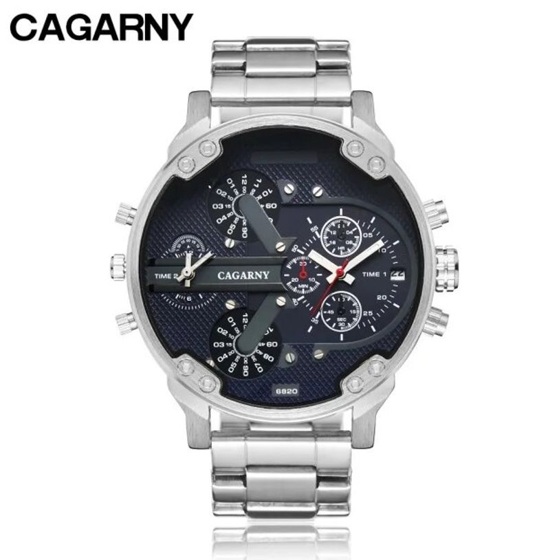 Relojes de cuarzo para hombre, marca de lujo, Cagarny, moda de negocios, reloj de pulsera para hombre, reloj de pulsera de acero dorado para hombre, reloj Masculino_voghion.com