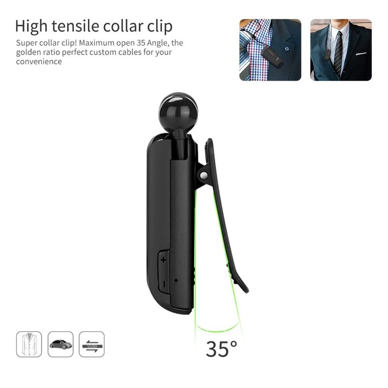 Fineblue F990 CVC6.0 Noise Reduction Lavalier Bluetooth Earphone, Support Vibration Reminder(Black)_voghion.com
