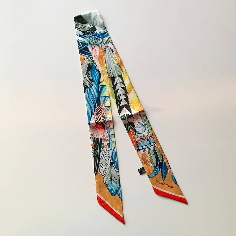 High end retro women's silk wrapped bag with straps, handle, scarf tied bag, ribbon decoration, ribbon headband, light luxury high-end scarf_voghion.com