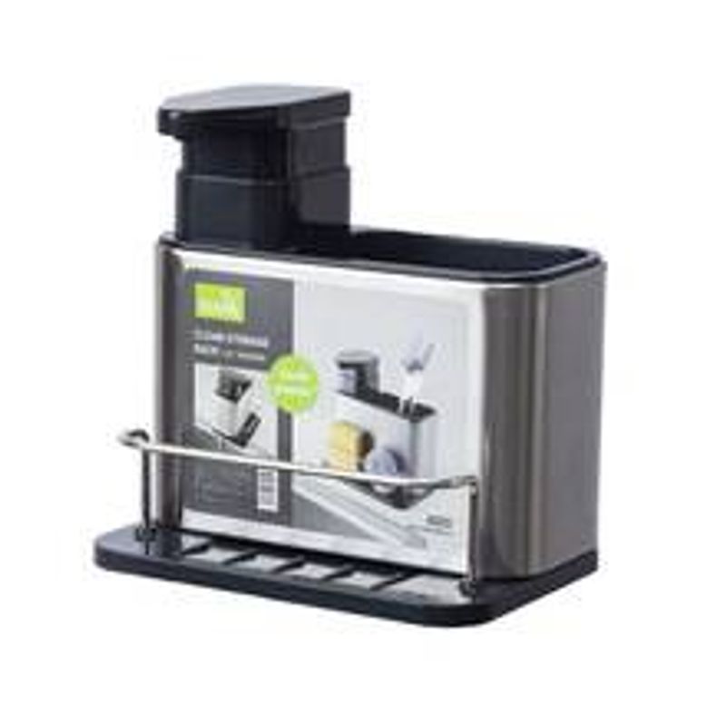 Soap Dispenser For Kitchen Sink, 3-in-1 Sponge Holder For Kitchen Sink Caddy, Stainless Steel Kitchen Sink Organizer Tray Drainer Rack_voghion.com