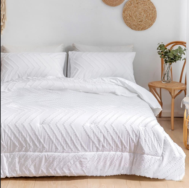 Boho Tufted Embroidery Duvet Cover Set Bedding Three Piece Set_voghion.com