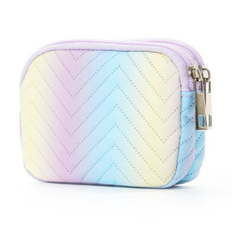 Nova carteira infantil para meninas, linda bolsa de armazenamento com estampa de amor roxa para meninas, moeda de celebridade da internet para crianças, bolsa fofa_voghion.com