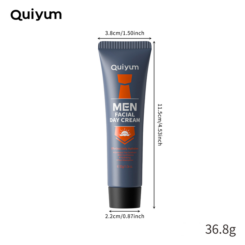 Cuidados com a pele masculina QUIYUM Creme facial diurno masculino 30g Creme hidratante diurno Produtos hidratantes para o cuidado da pele_voghion.com