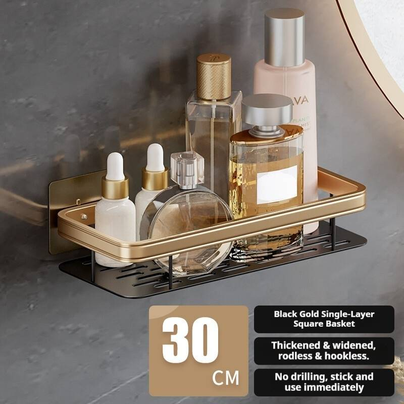 No-Drill Shower Shelf – Rustproof Aluminum Bathroom Organizer (Wall-Mounted, 3-Tier Storage For Shampoo, Soap & Razors, Space-Saving Design)​_voghion.com