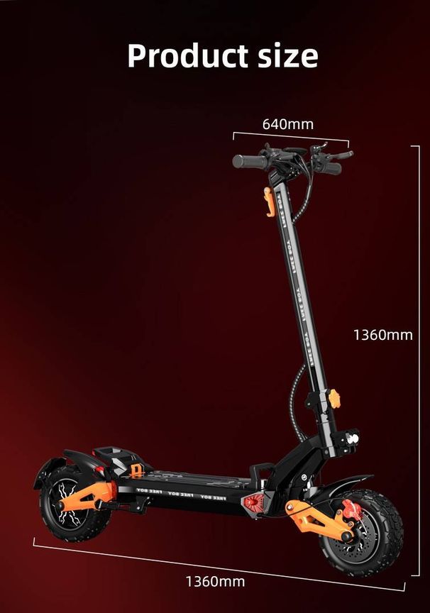 Scooter elettrico pieghevole a lunga autonomia H8 da 6000 W con doppia trazione_voghion.com