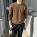 Men’s Semi-Turtleneck Sweater – Minimalist Knit Pullover, Soft Cotton-Blend Jumper (S-4XL, Neutral Tones, Autumn/Winter Essential)_voghion.com
