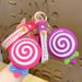 Portachiavi con portamonete in silicone a forma di lecca-lecca dei cartoni animati, simpatico ciondolo a ciambella colorato, decorazione per zaino_voghion.com