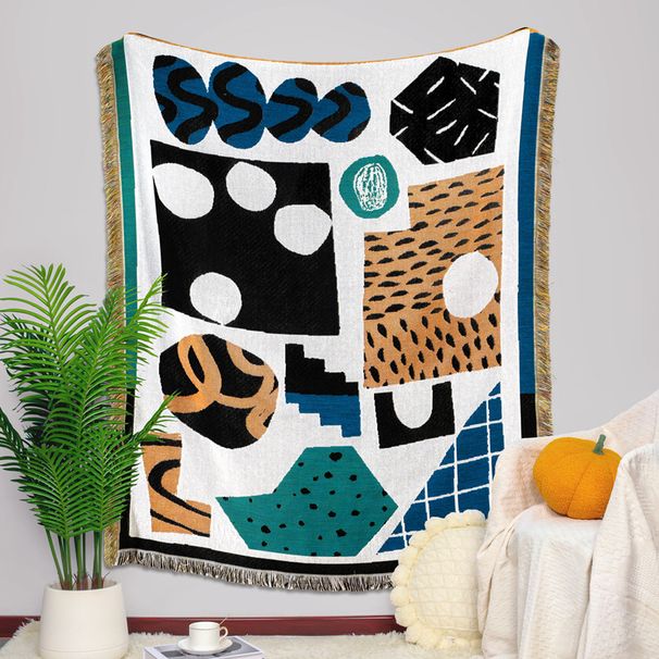 Kempingtakaró Nedvességálló piknik szőnyeg Jacquard gobelin Ins Stílusú kanapé törölköző vonal takaró Többfunkciós kanapétakaró_voghion.com