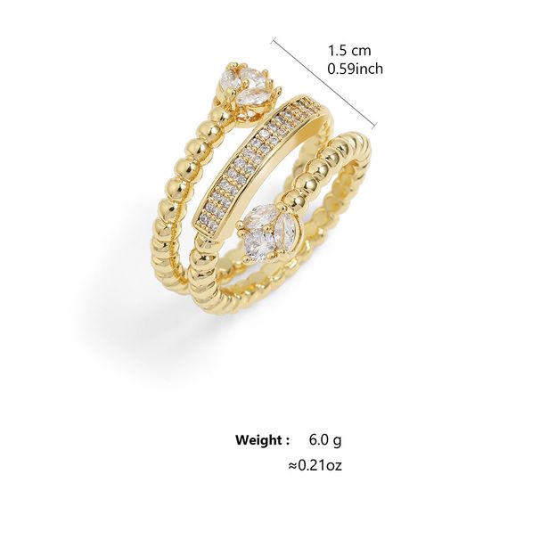 Anelli singoli estivi, nuovi anelli geometrici a foglia con micro intarsi in zircone, a spirale, personalità, gioielli di alta gamma._voghion.com