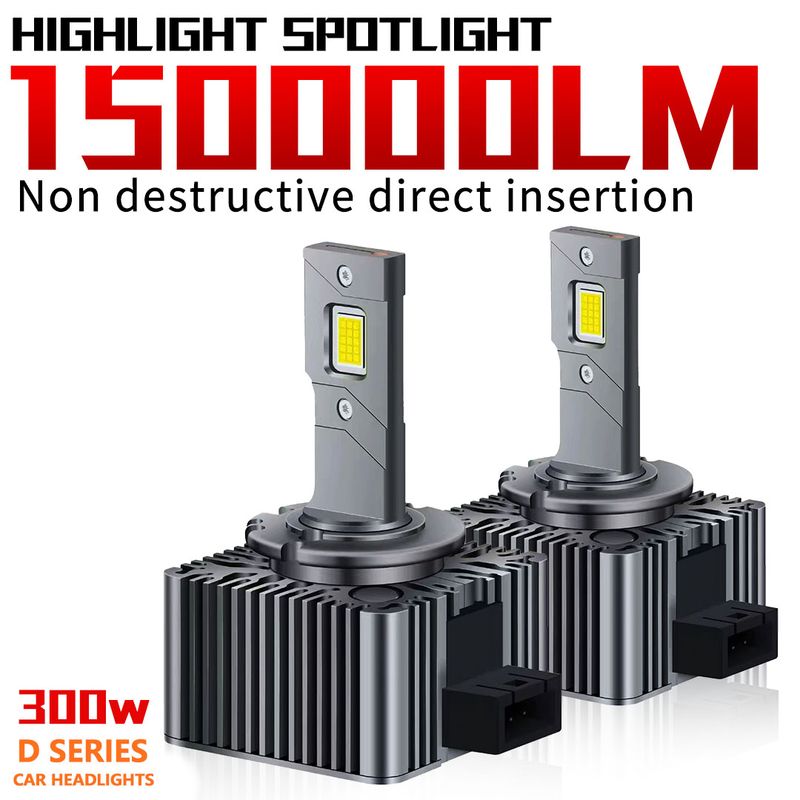 2PCS D3S LED Auto Scheinwerfer Lampen D1S D2S D4S D5S D8S Turbo Lichter 150000LM 6500K 300W Auto Lampe plug & Play HID_voghion.com