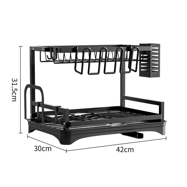 Geschirrablage, Geschirrständer, Geschirrständer für den Haushalt, Abtropfgestell für Gabel und Essstäbchen, Geschirrbox, Arbeitsplatte, Küchenspüle_voghion.com
