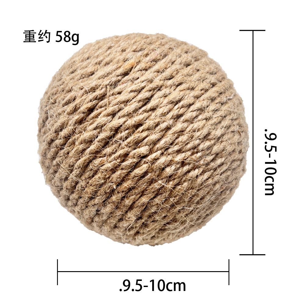 Teaser Stick Cat Self-Entertainment Chewing Sisal Teeth Grinding Durable 10cm Extra Large Toy Ball_voghion.com