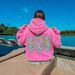 Women's Casual Hoodie With Hawaiian Hibiscus Print, Drop Shoulder Long Sleeve Pullover Sweatshirt, Breathable Polyester Fabric,_voghion.com