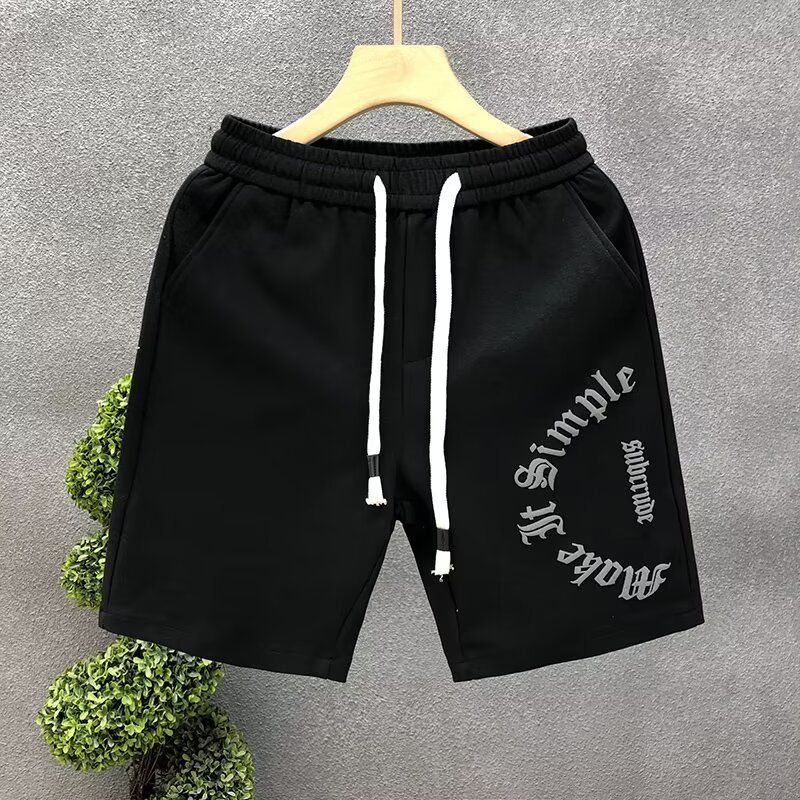 Summer American Street Letter Printed Sports Shorts Trendy Men's Versatile Straight Loose Casual Pants_voghion.com