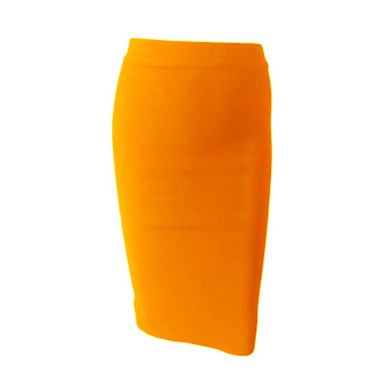 Falda de vendaje para mujer, hasta la rodilla, cintura alta, elástica, envuelta en la cadera, falda de una línea_voghion.com