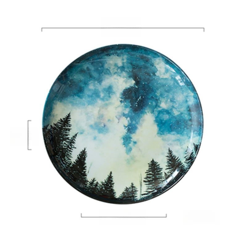 Ins Internet Celebrity Japanese Style Jingdezhen Creative Household Dish Western Food Starry Sky Salad Plate Ceramic_voghion.com