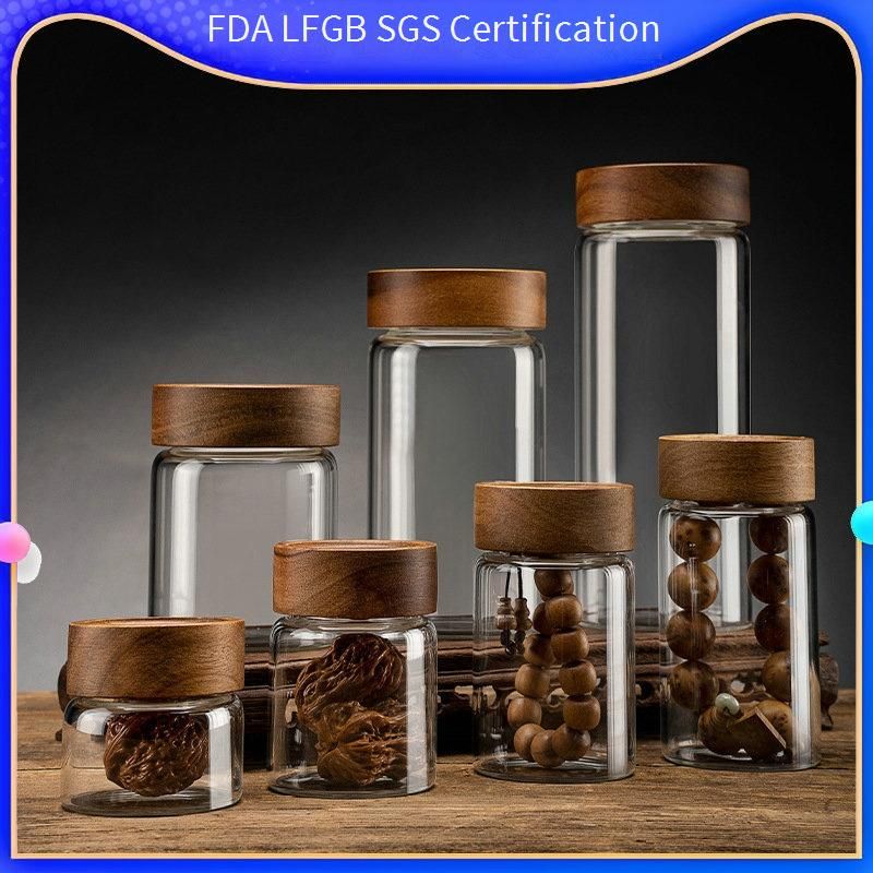 Premium borosilicaat glazen bewaarpot voor verzamelobjecten - Luchtdichte vitrine voor gebedskralen, walnoten, armbanden en zeldzame kruiden_voghion.com