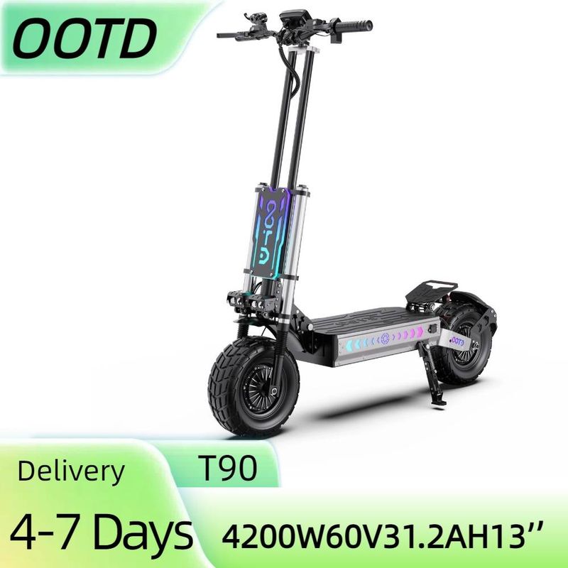 OOTD T90 13" All-Terrain Electric Scooter 2100W*2 Dual Motor 60V 31.2Ah Battery_voghion.com