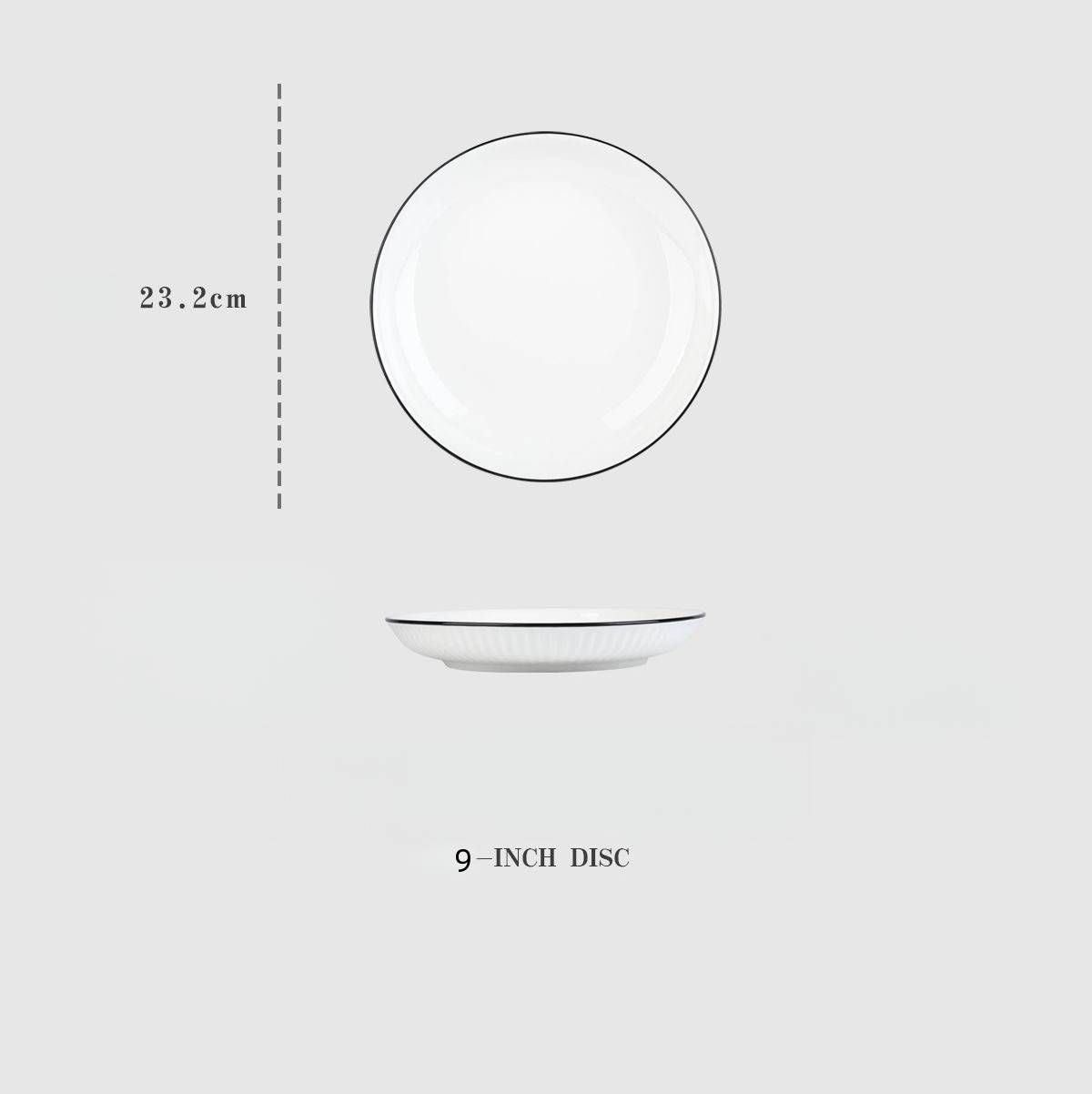 Premium Restaurant Quality 9 Or 10 Inch 23cm/25cm Ceramic Dinner Plate - American Ribbed, High-Fired, Scandinavian Style_voghion.com