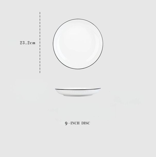 Premium Restaurant Quality 9 Or 10 Inch 23cm/25cm Ceramic Dinner Plate - American Ribbed, High-Fired, Scandinavian Style_voghion.com