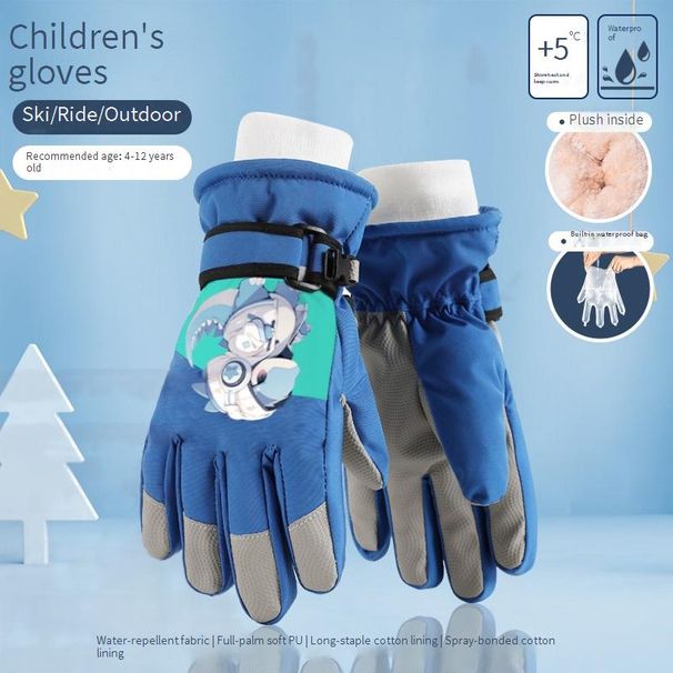 Guanti da neve per bambini con stampe divertenti - Guanti invernali impermeabili e caldi per bambini e bambine (S/M/L) - Perfetti per sciare e giocare sulla neve_voghion.com
