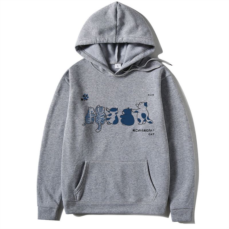 Herfst en winter nieuwe trend leuke cartoon print ronde hals trui heren en dames unisex los ontspannen sweatshirt_voghion.com