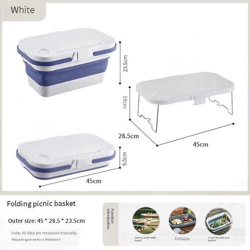 ​Foldable Picnic Basket With Lid - Portable Outdoor Camping Storage & Gift_voghion.com