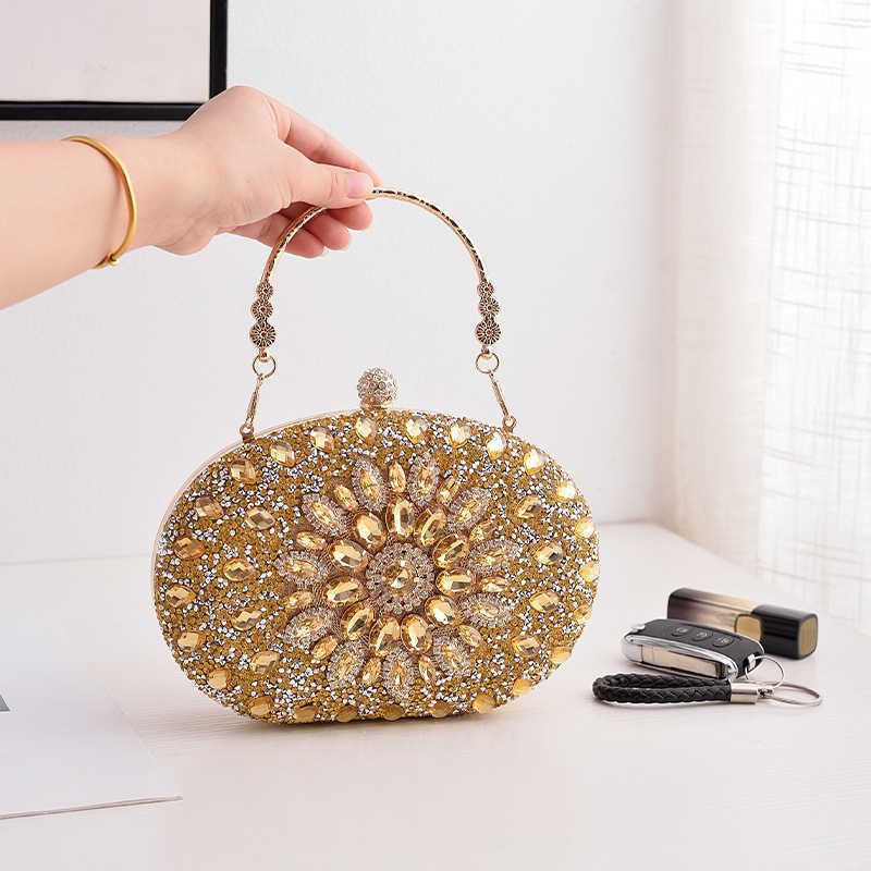 2023 Borsa da banchetto di girasole Pochette da banchetto di moda Borsa da sera con borchie di diamanti Borsa da donna con borchie tutte abbinate_voghion.com