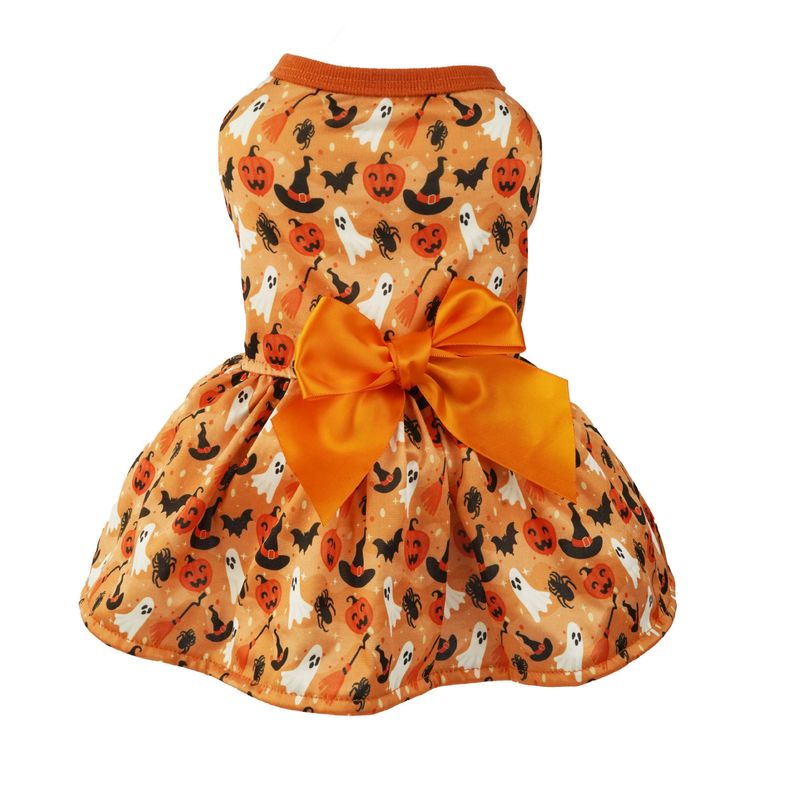 Halloween Katzenkleid Gruseliges Fledermaus Kürbiskleid Urlaubsprinzessinkleid_voghion.com