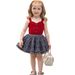 Kinderkleding Meisjes Hart Knoop Gebreide Trui Vest Rok Pak_voghion.com