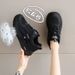 Stepping On Clouds Soft Sole Black Sneakers For Women Summer Single Mesh Hollow Breathable Dad Ultra-light Comfortable_voghion.com