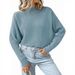 Women's Batwing Sleeve Knit Sweater - Semi-High Neck Long Sleeve Pullover, Soft Stretch Comfy Loose Fit, Casual Tunic Top (Multiple Colors)_voghion.com