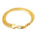 Cuban Jewelry Men's Large 9mm Flat Snake Bone Gold Plated Side Chain Bracelet_voghion.com
