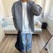 New Zipper Cardigan Stand Collar Sweater Men's Autumn Loose Lazy Knitted American Style Jacket_voghion.com