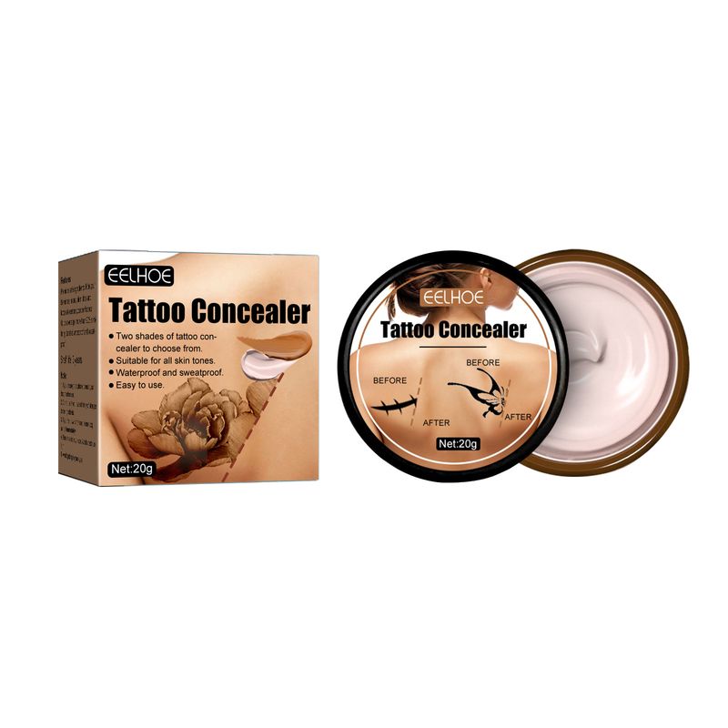 EELHOE tetovējumu korektors 20g, tetovējumu rētu, dzimumzīmju, plankumu, ūdensizturīgs, neredzams, balinošs, divu krāsu, augstas kvalitātes korektors_voghion.com