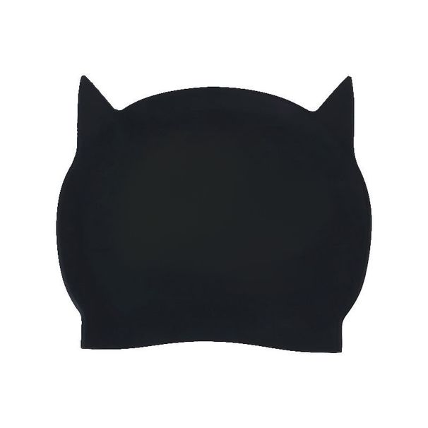 Children's Boys And Girls High Elastic Little Devil Cartoon With Ears Pure Silicone Non-Tightening Swim Cap Swimming_voghion.com