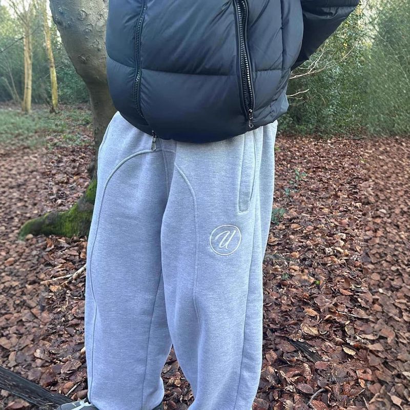 Pantaloni sportivi larghi ricamati da uomo, pantaloni sportivi a vita alta, alla moda, hip hop, casual, da uomo_voghion.com