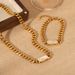 Collier et bracelet élégants en chaîne cubaine pour femmes, bijoux tendance en acier inoxydable, plaqués or, accessoires de fête, 1 pièce/2 pièces_voghion.com